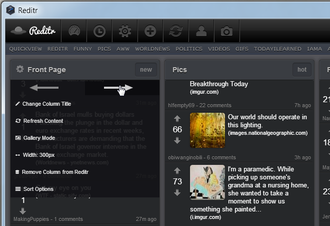 Reditr column settings Reditr column settings