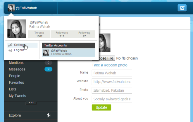 Settings - TweetCaster Settings - TweetCaster