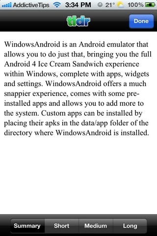 TLDR Reader iOS Summary TLDR Reader iOS Summary