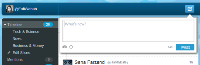 TweetCaster compose TweetCaster compose