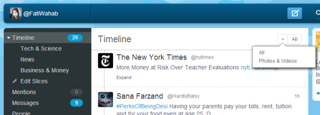 TweetCaster filter TweetCaster filter