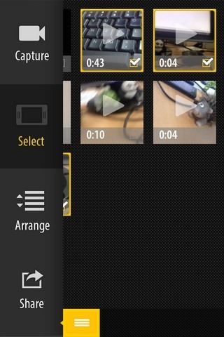 VideoBite iOS Menu