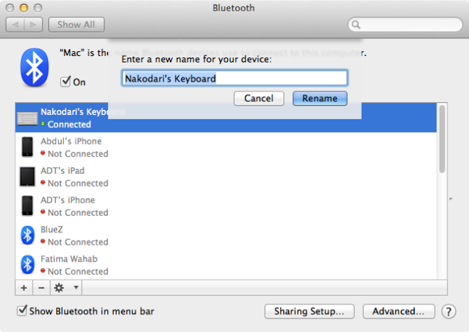rename bluetooth device