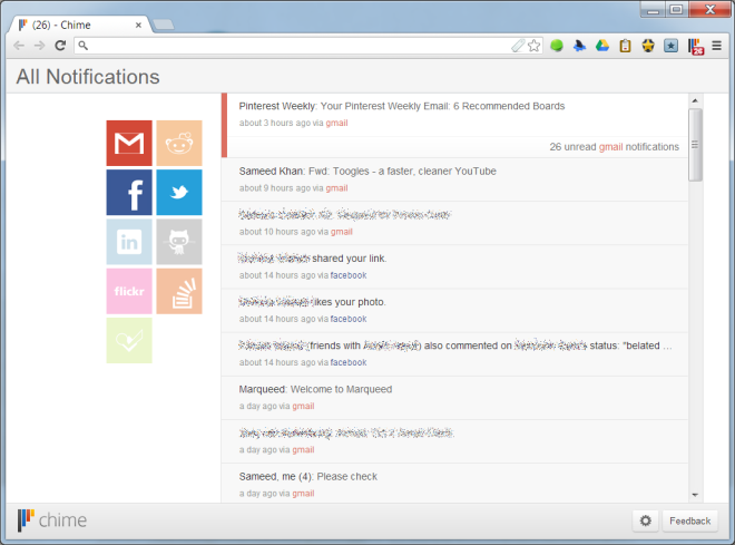 Chime all notifications
