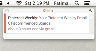 Chime mac notification