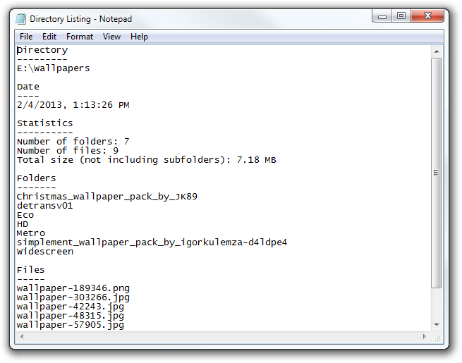 Directory Listing - Notepad Directory Listing - Notepad