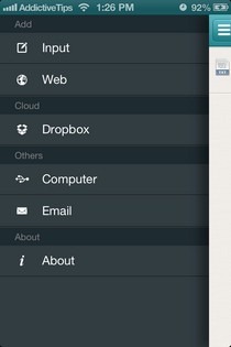 NaturalReader iOS Menu