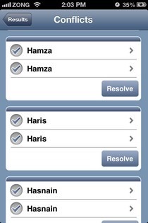 OneContact iOS Conflicts OneContact iOS Conflicts