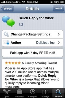 Quick Reply for Viber Cydia