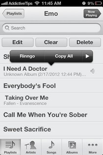 Rinngo iOS Action Menu Rinngo iOS Action Menu