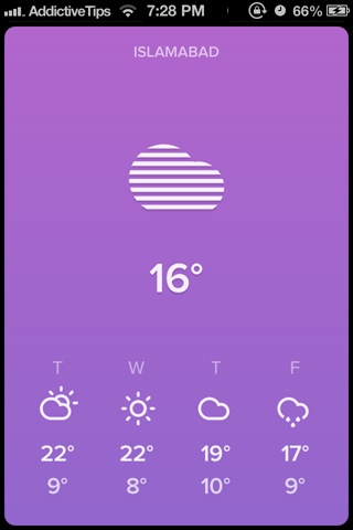 Sky: Minimal iPhone Weather App That Changes Color With Temperature