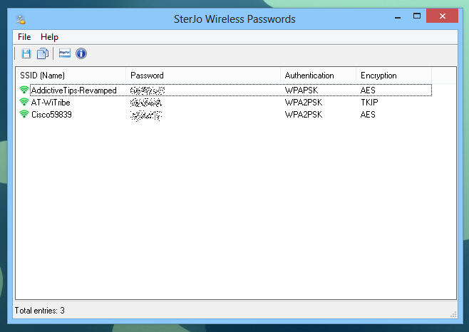 SterJo Wireless Passwords SterJo Wireless Passwords