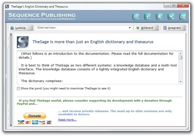 TheSage's English Dictionary and Thesaurus Introduction TheSage's English Dictionary and Thesaurus Introduction