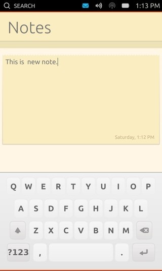 Ubuntu Touch Developer Preview Phone App Notepad