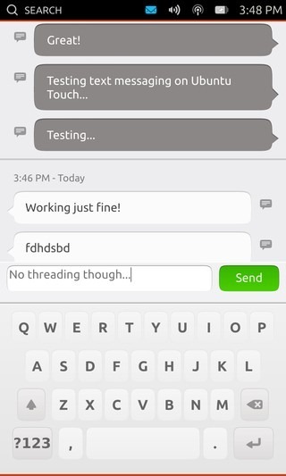Ubuntu Touch Developer Preview Phone Text Messaging
