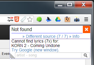 YouTube Lyrics search