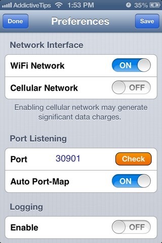iTransmission iOS Preferences iTransmission iOS Preferences