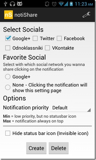 notiShare-Android-Settings