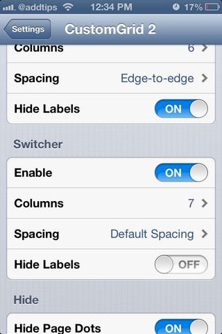CustomGrid 2 Settings Switcher
