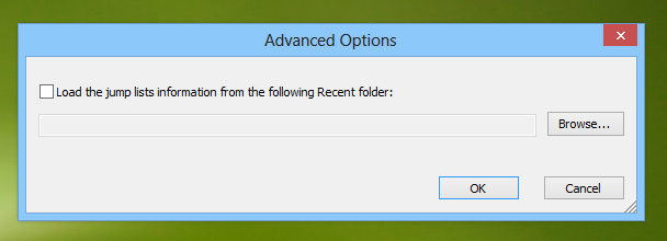 JumpListsView_Advanced Option JumpListsView_Advanced Option
