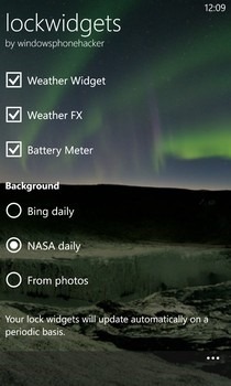 Lock Widgets WP8 Settings