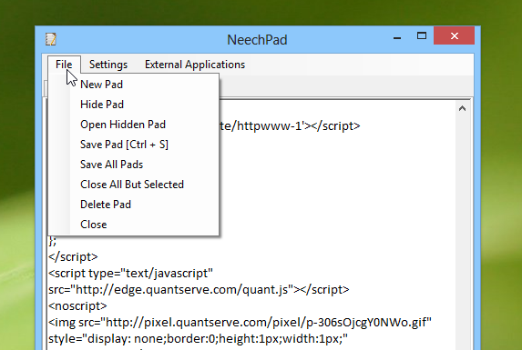 NeechPad_Filemenu NeechPad_Filemenu