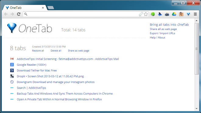 Onetab error - All my last saved tabs hidden : r/vivaldibrowser