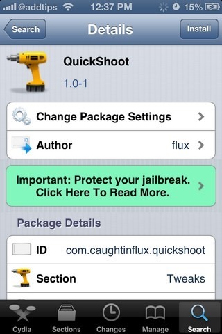 QuickShoot iOS Cydia QuickShoot iOS Cydia