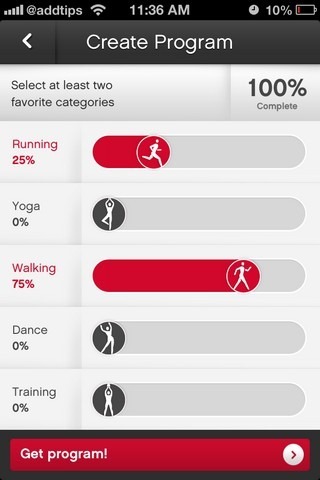 Reebok Fitness iOS Program Reebok Fitness iOS Program