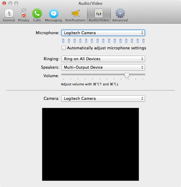 Skype preferences Skype preferences