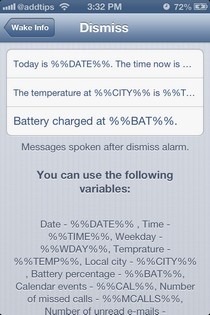 Wake Info Variables Wake Info Variables