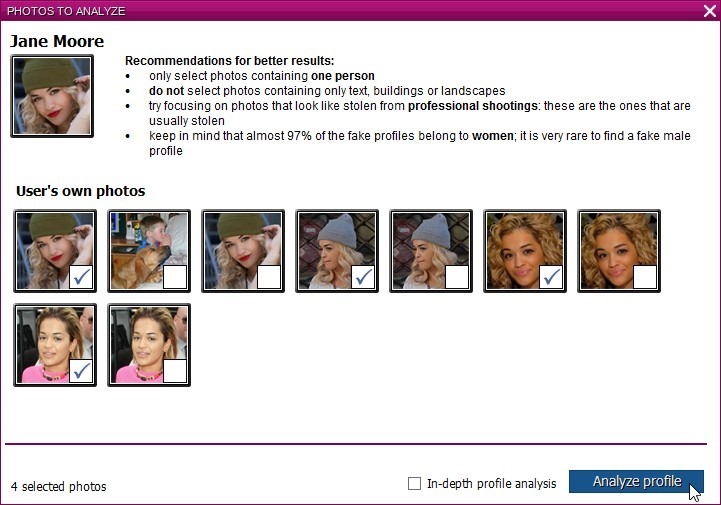 FB Checker Photos to Analyze