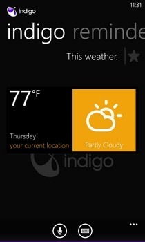 Indigo WP8 Weather