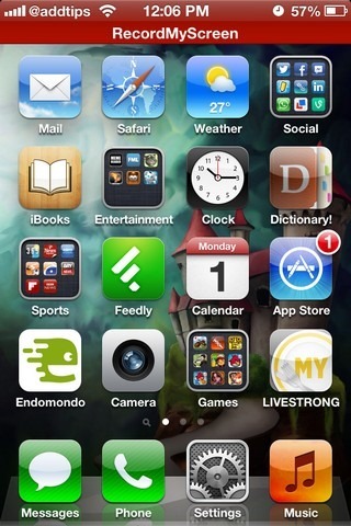 RecordMyScreen iOS SpringBoard