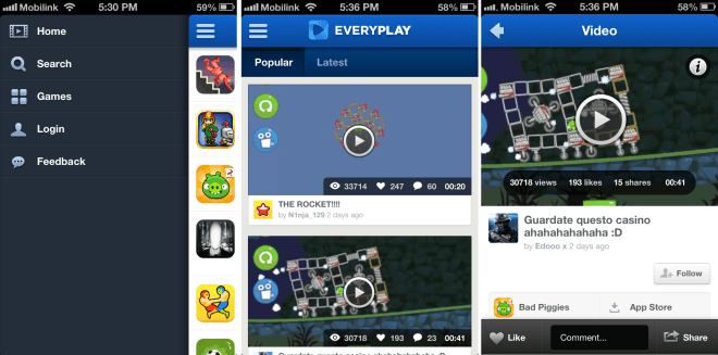 EveryPlay for iOS recorded game replays EveryPlay for iOS recorded game replays