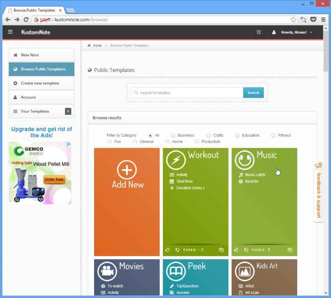 KustomNote's public templates KustomNote's public templates