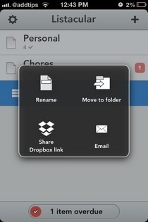 Listacular for Dropbox iOS Options Listacular for Dropbox iOS Options