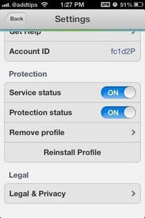 Onavo Protect iOS Settings