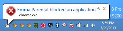 Parental block notification Parental block notification