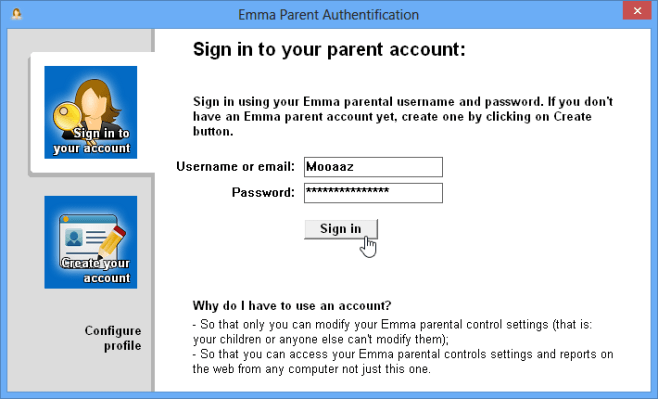 Signing in with parent account during installation Signing in with parent account during installation