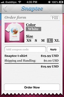 Snaptee iOS Order Snaptee iOS Order