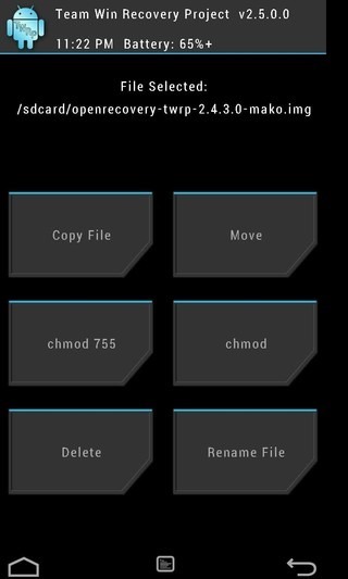 TWRP Recovery File Manager Options TWRP Recovery File Manager Options