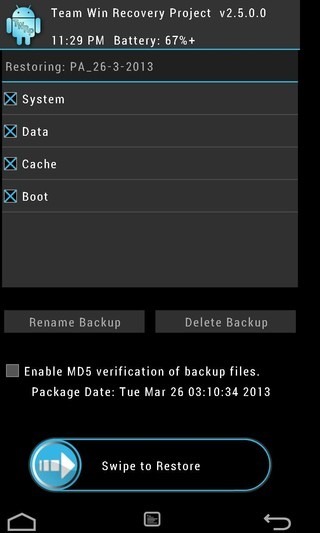 TWRP Recovery Restore Options TWRP Recovery Restore Options