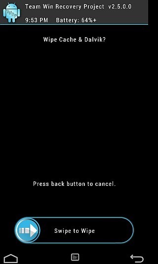 TWRP Recovery Wipe Cache Dalvik TWRP Recovery Wipe Cache Dalvik