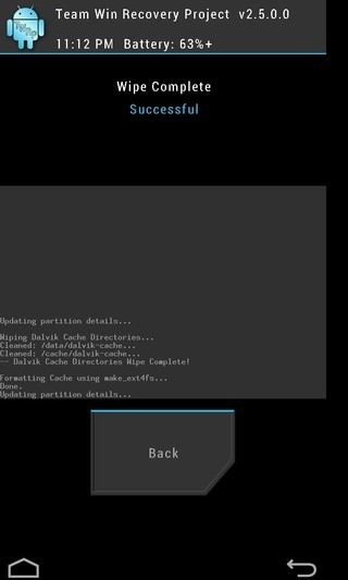 TWRP Recovery Wipe Successful TWRP Recovery Wipe Successful