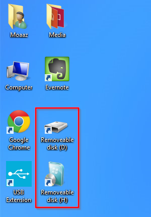 USB Extension Desktop Shortcuts