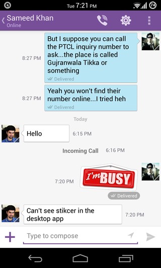 Viber for Android Contacts