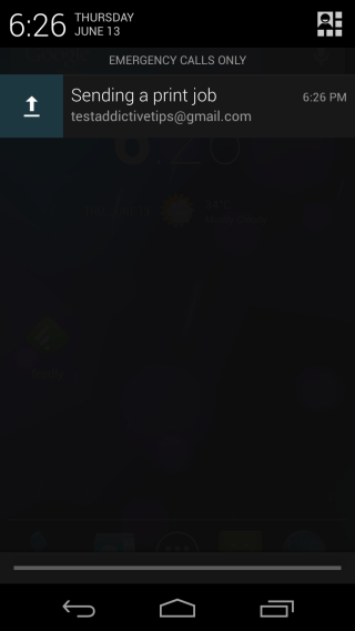 Cloud Print notification Cloud Print notification