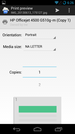 Cloud Print preview Cloud Print preview