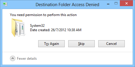 Destination Folder Access Denied Destination Folder Access Denied